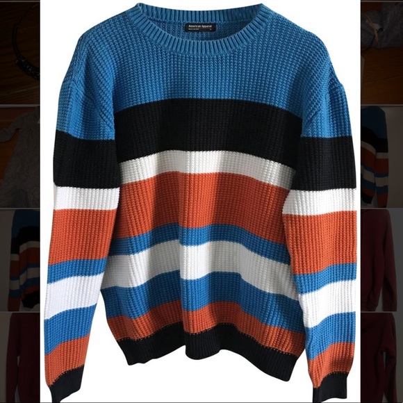 Striped Unisex Fisherman Multi Color Sweater | AA - Picture 1 of 5